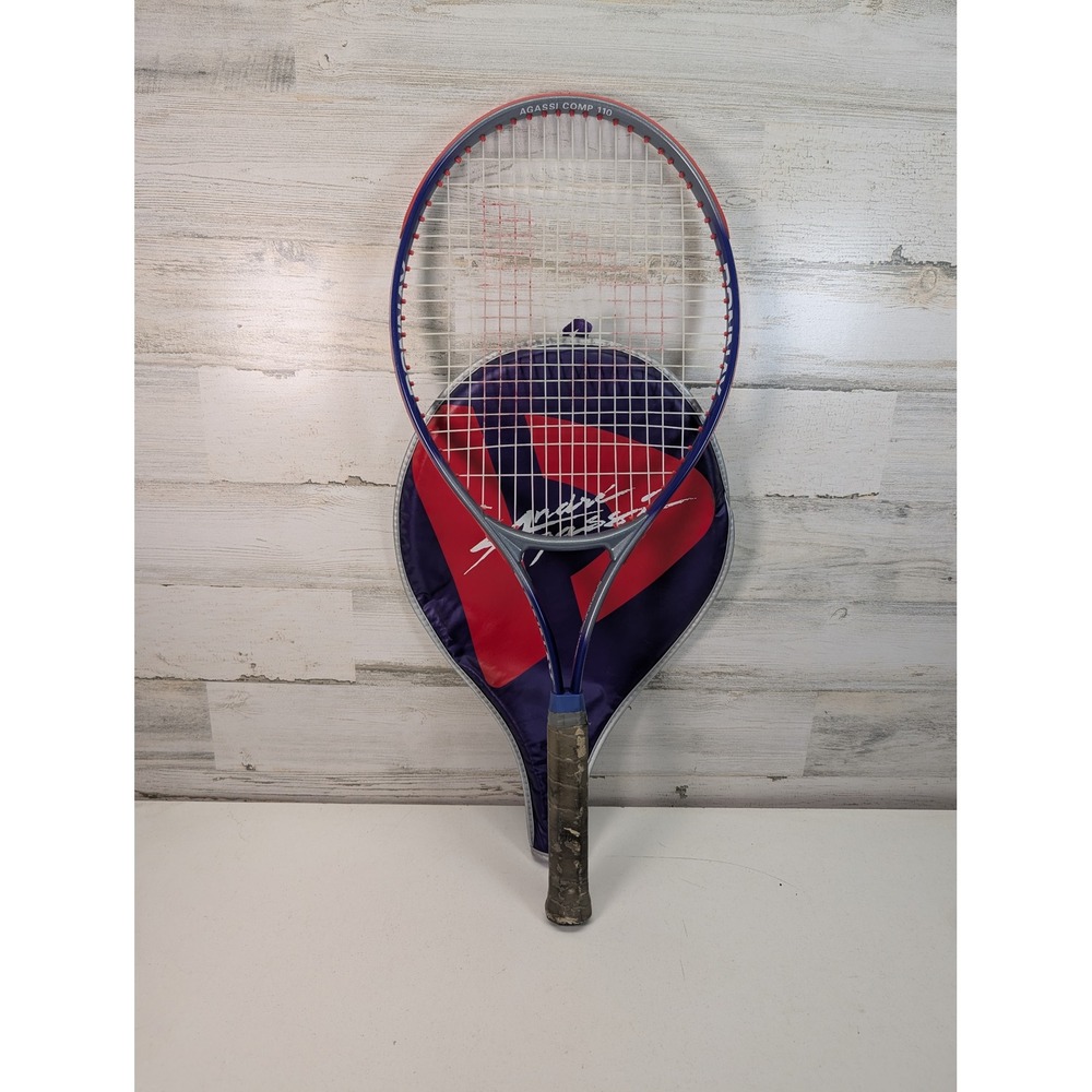 Donnay Agassi Comp 110 Tennis‎ Racquet with Cover Grey Purple Oversized 27 inch